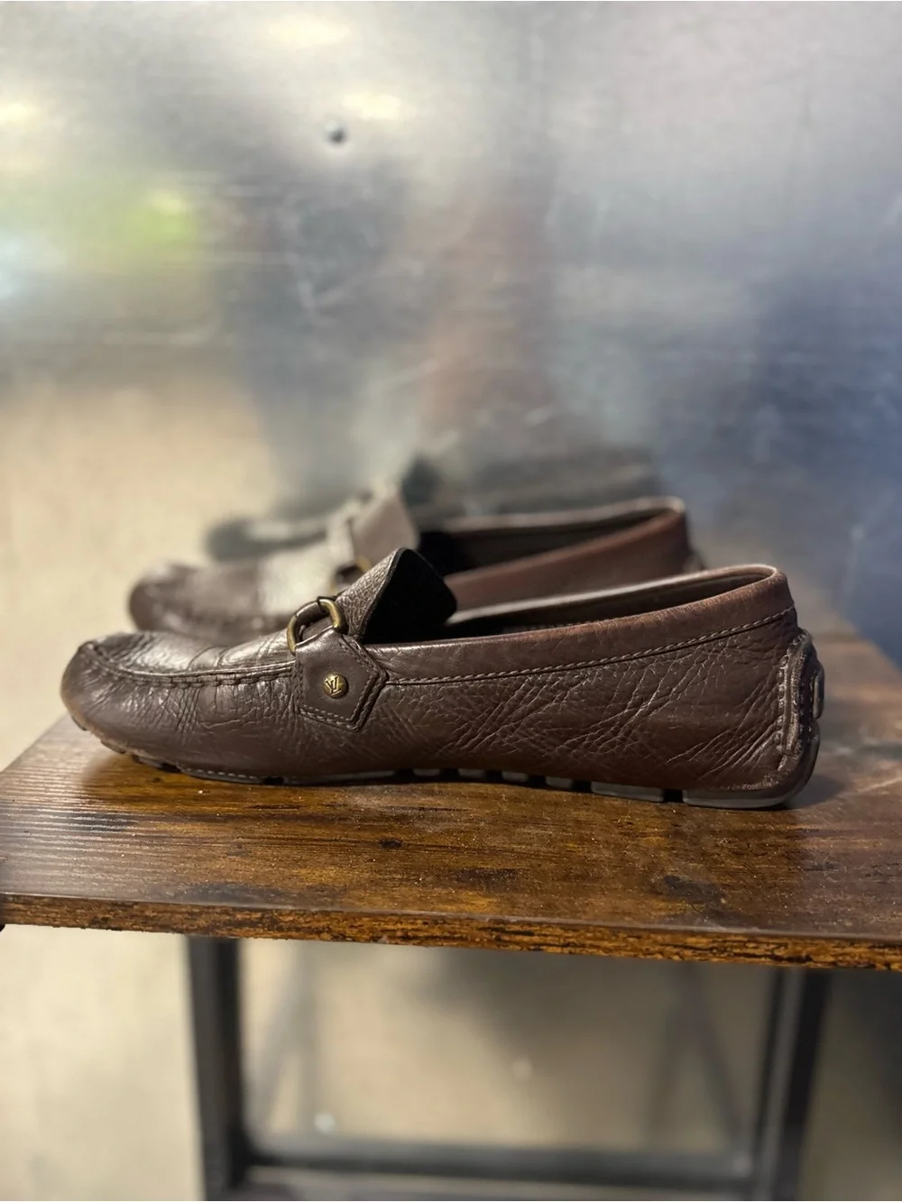 $1200 Louis Vuitton Brown Leather Lombok Loafers US 10.5 UK 9.5 EU 43.5 Shoes
